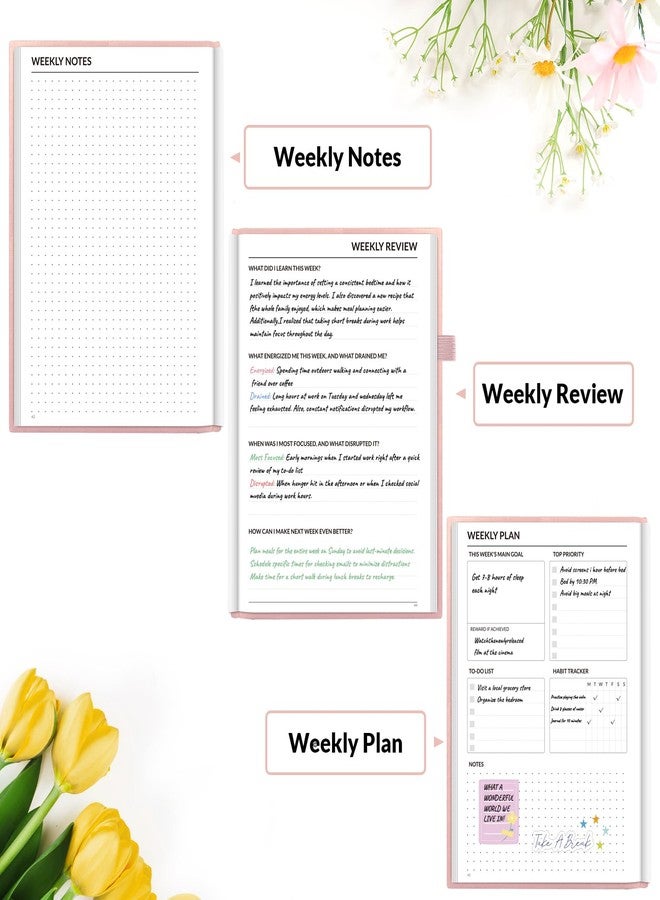 SUNEE Adhd Daily Planner for Adults,3-Month Undated Daily Weekly Monthly Planner for Productivity, Goal Setting, Time Management, Work & Life - for Men & Women,Vision Board + Stickers,Rose Gold - Image 5