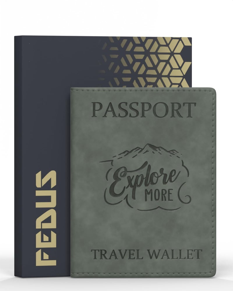 FEDUS Faux Leather Passport Holder for Men and Women's Passport Cover Case Wallet Credit/Debit Card, Id Card, Ticket, Currency, Boarding Pass Slots, Document Accessories Organiser. - Image 1