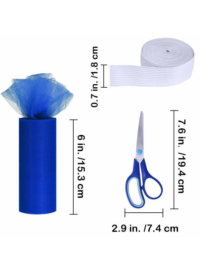 Supla 11 Colors Rainbow Tulle Rolls Tulle Netting Rolls Tulle Fabric Spool Ribbon 6" by 25 Yards/Spool and Sewing Scissor Measuring Tape Knit Elastic Spool for Table Skirt Tulle Skirt - Image 2