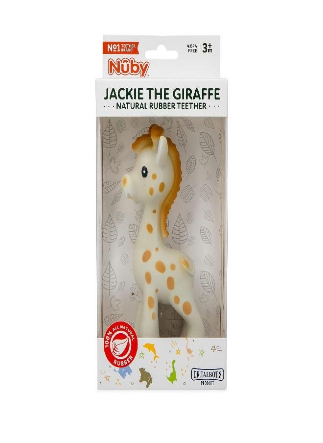 Nuby Nuby Jackie The Giraffe Super Soft Teether Toy with Squeaker, 100% Natural Rubber  - Image 2