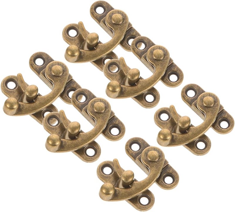 مشبك صندوق من سبيكة عتيقة 6 قطع، آلية قفل بتصميم كلاسيكي لصندوق تخزين المجوهرات الخشبي - Image 2