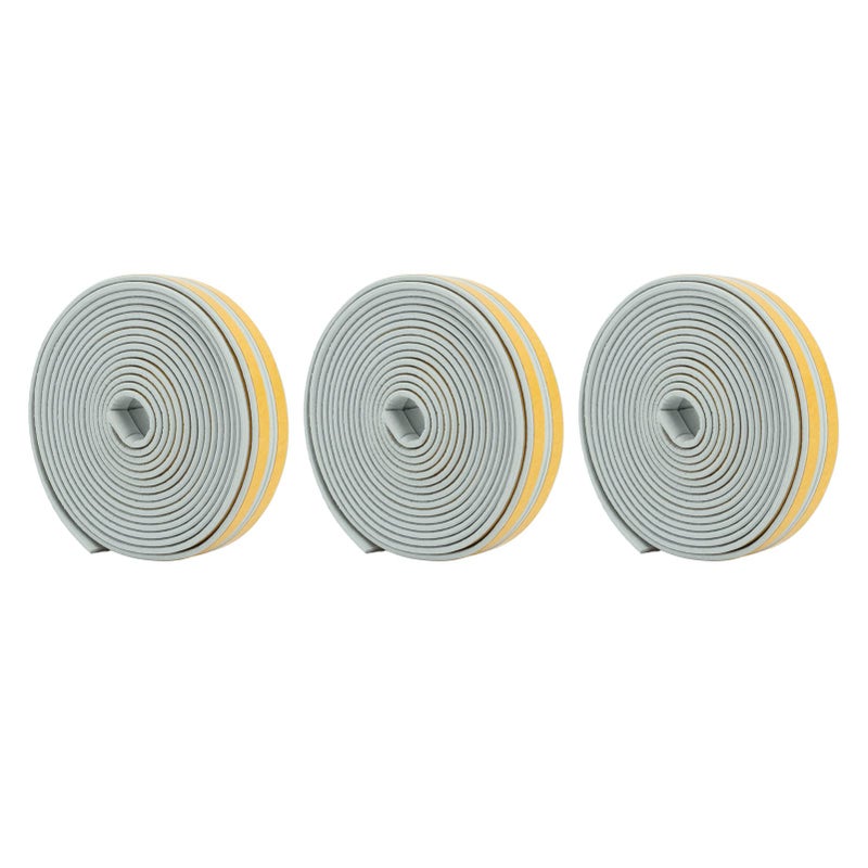 Grey Thermal Insulation Door Tape Sound Absorbing Foam Weatherstrip Strong Adhesive - Image 2