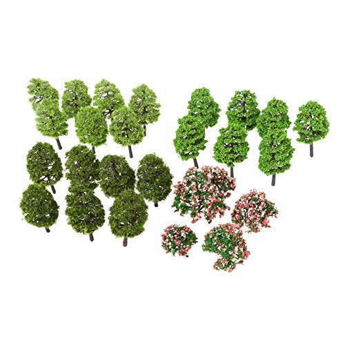 Yetaha 70pcs 39cm Model Trees Model Train Scenery Architecture HO Scale Layout Railroad Architect Diorama Trees for DIY Scenery Landscape Mixed Color - Image 1
