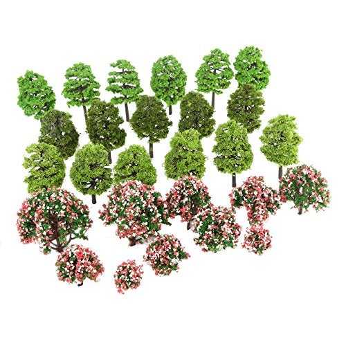 Yetaha 70pcs 39cm Model Trees Model Train Scenery Architecture HO Scale Layout Railroad Architect Diorama Trees for DIY Scenery Landscape Mixed Color - Image 5