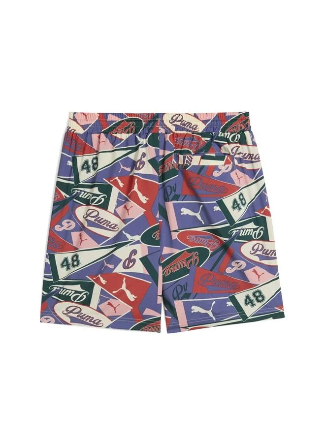 Puma Blue Crystal-AOP SPORTS LEGACY Graphic Relaxed Shorts 6'' Men for Men | Best Price UAE