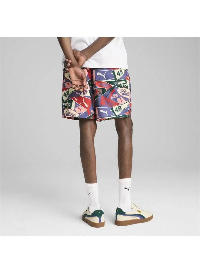 Puma Blue Crystal-AOP SPORTS LEGACY Graphic Relaxed Shorts 6'' Men for Men | Best Price UAE