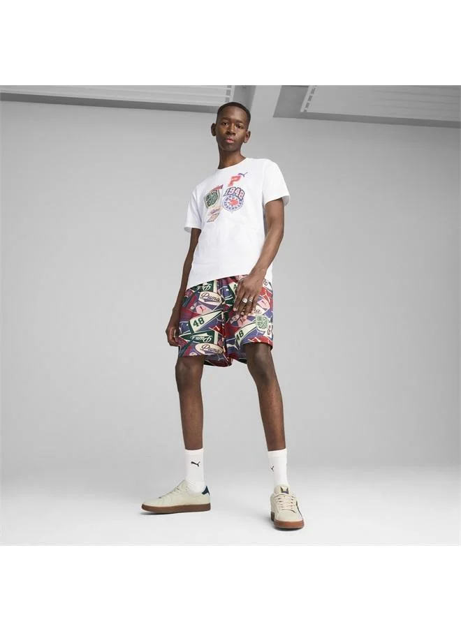 Puma Blue Crystal-AOP SPORTS LEGACY Graphic Relaxed Shorts 6'' Men for Men | Best Price UAE