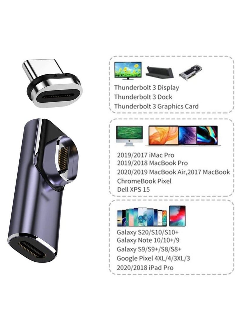 Y&D 140W USB4 Magnetic Connector - 40Gbps Type C Male to Female, Low Profile Right Angled Adapter for 8K Video, Power, and Data Transfer, Suitable Laptops Phones - Image 2