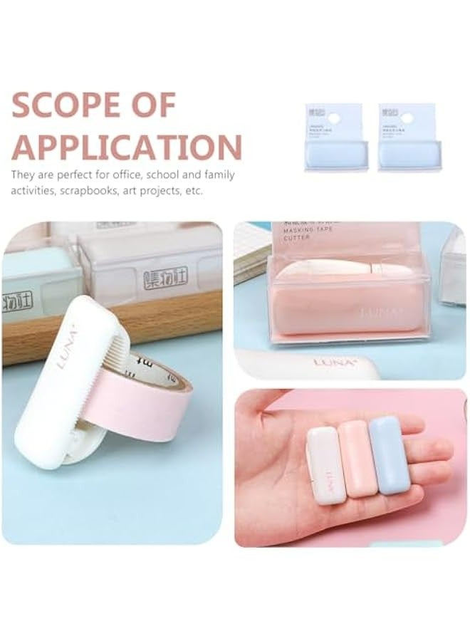 Generic 2 Pieces Washi Tape Cutter Dispenser Craft Sticker Masking Storage Mini Hand Japanese Plastic Paper Tool - Image 3