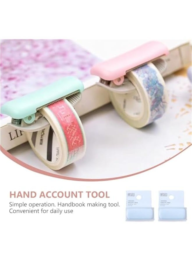 Generic 2 Pieces Washi Tape Cutter Dispenser Craft Sticker Masking Storage Mini Hand Japanese Plastic Paper Tool - Image 5