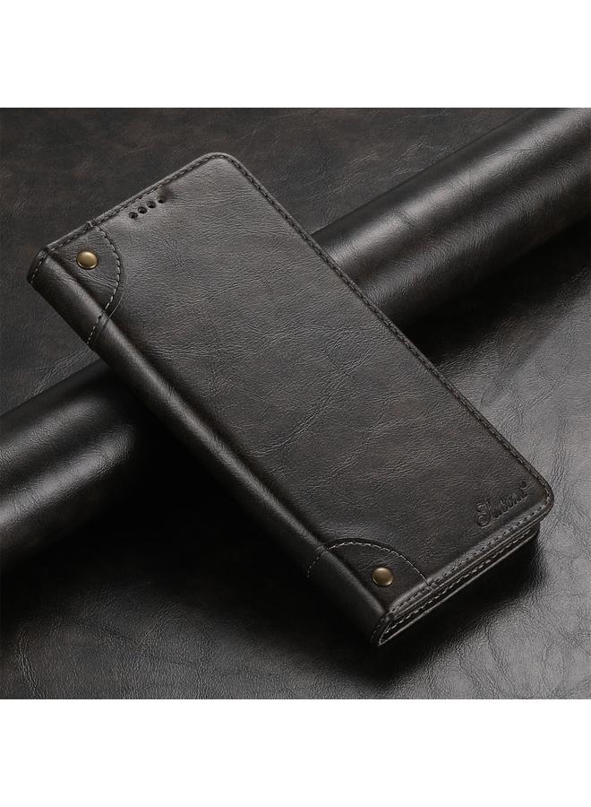 Suteni Case For Samsung Galaxy S23 Ultra 5G Baroque Calf Texture Buckle Wallet Leather Phone Case - Image 2