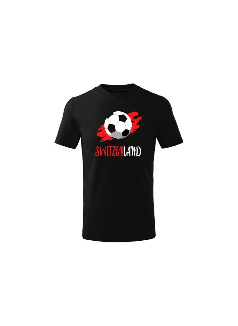 Switzerland Football Fans T-Shirt | Printed Support Tee For Men, Women And Kids | Soft And Comfortable Cotton Jersey | Cheer For The Nation In Style | World Cup Inspired Design - Image 1