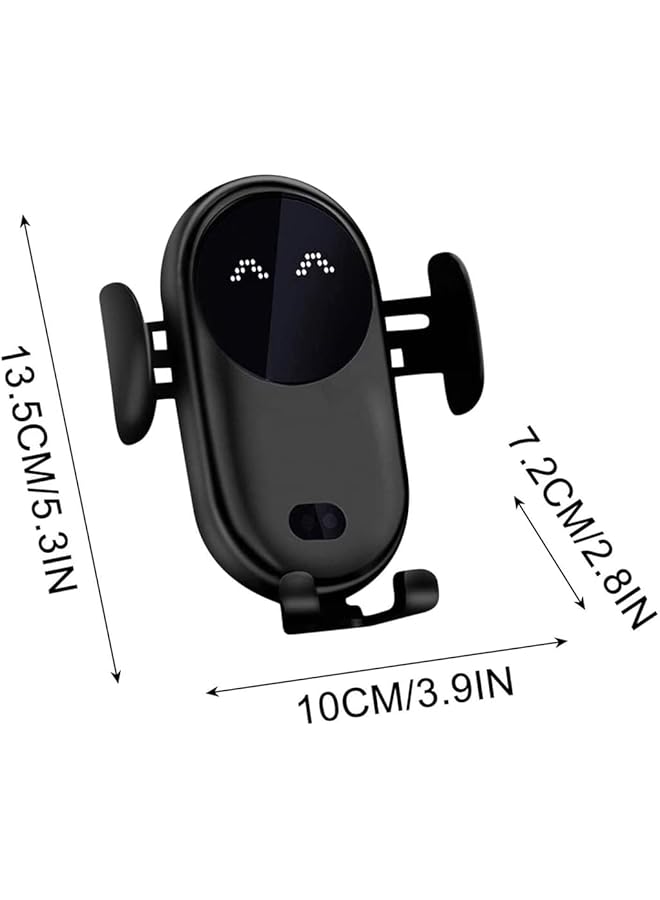 سيوسي شاحن سيارة لاسلكي ذكي مع مستشعر تلقائي، حامل هاتف للسيارة، حامل هاتف للسيارة، شحن لاسلكي سريع، حامل هاتف للسيارة على لوحة القيادة والزجاج الأمامي وفتحة التهوية، قطعة واحدة (أسود) - Image 4