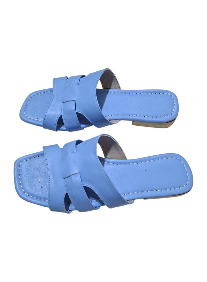 Karisma Flat Squared Toe Slippers With Strappy Upper Design - Image 2