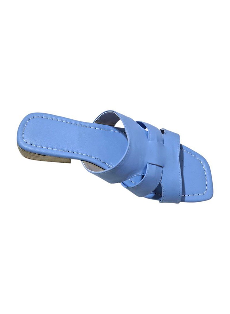 Karisma Flat Squared Toe Slippers With Strappy Upper Design - Image 3