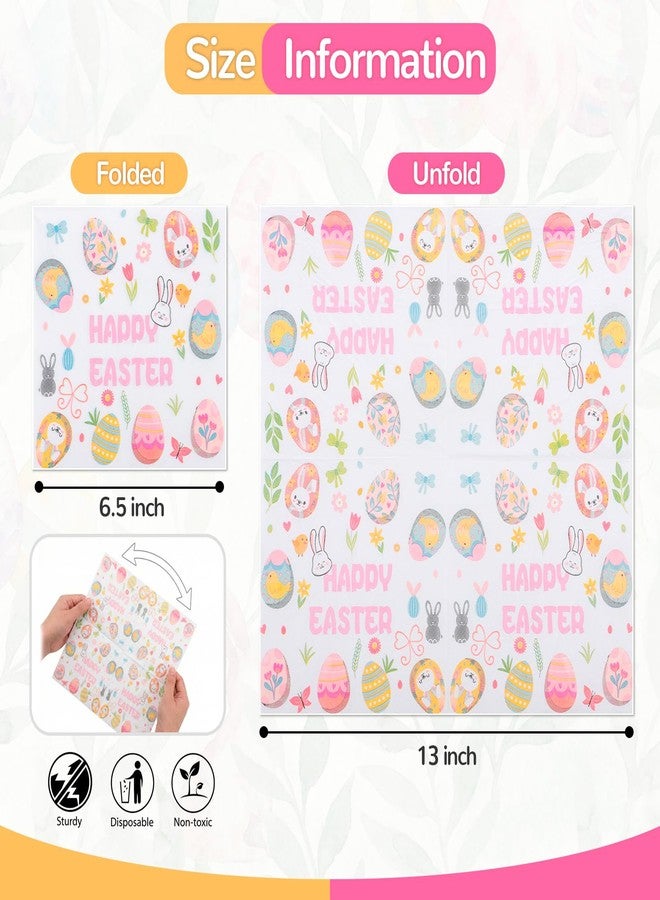 IOMDRWU 20 Pack Disposable Paper Napkins,Soft Absorbent Biodegradable Cocktail Napkin, Floral Egg Decorative for Spring Celebrations Picnic Kids Birthday - Image 2
