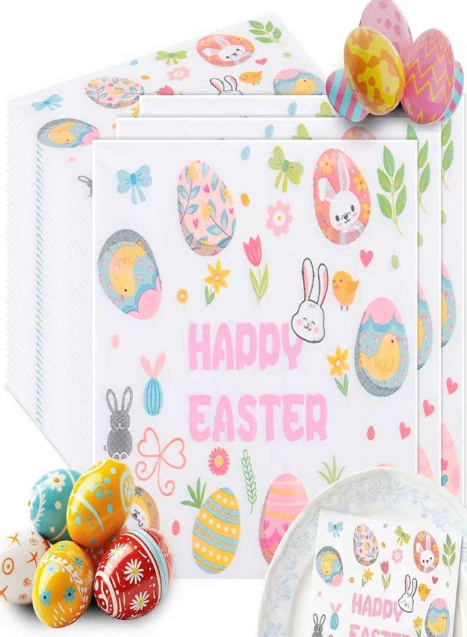 IOMDRWU 20 Pack Disposable Paper Napkins,Soft Absorbent Biodegradable Cocktail Napkin, Floral Egg Decorative for Spring Celebrations Picnic Kids Birthday - Image 1