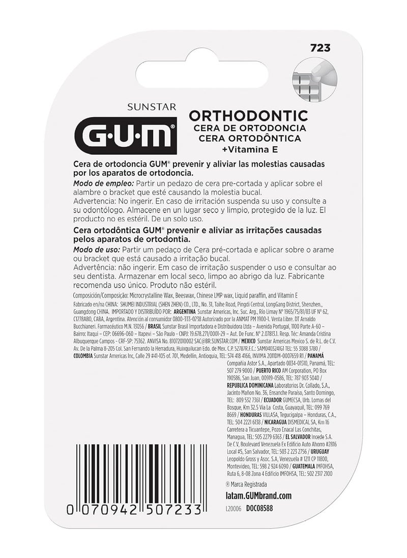 Gum Gum Orthodontic Transparent Wax - Non-Flavoured - With Vitamin E & Aloe  - Image 2