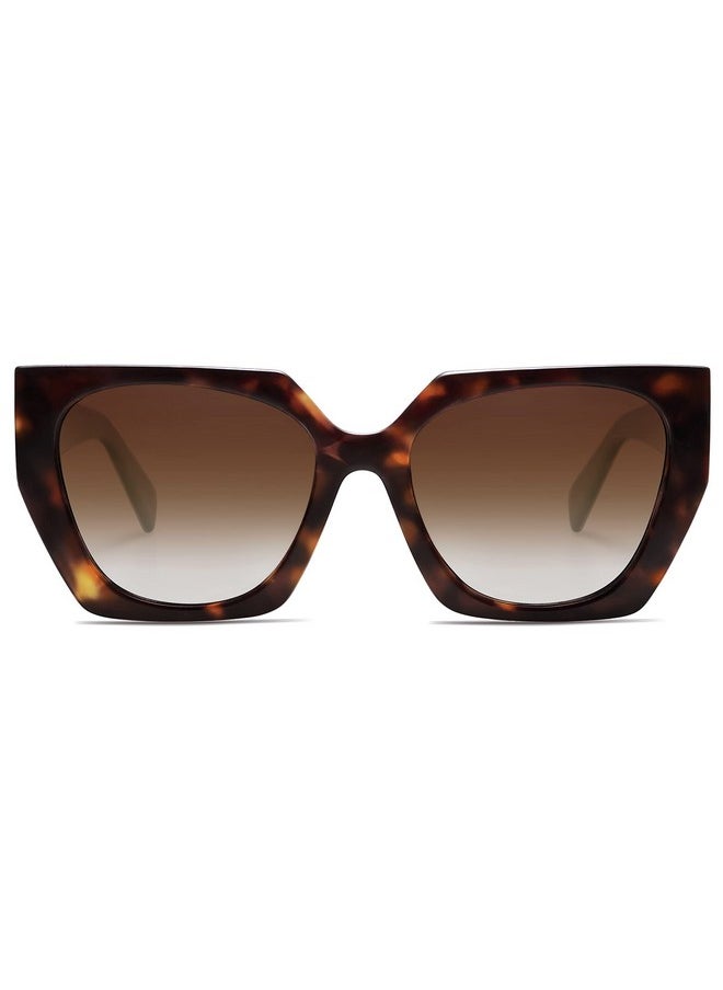 Sojos Big Trendy Polarized Sunglasses Womens Oversized Cateye Sunnies Lentes De Sol Para Mujer Sj2205 Dark Tortoise Brown  - Image 1