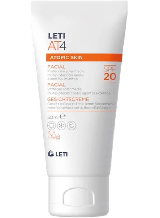 LETI AT4 Atopic Skin Facial Cream SPF20 50ml - Image 1