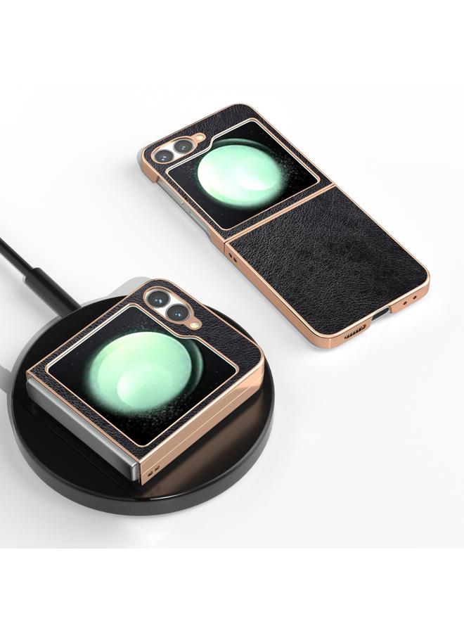 إيروريكس جراب لهاتف Samsung Galaxy Z Flip6، جراب هاتف من البولي يوريثان ثنائي اللون مطلي بالكهرباء النانوية - Image 2