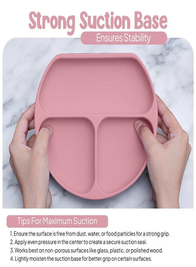 O'doe 6-Piece Bpa-Free Silicone Solid Baby Feeding Set | Soft Suction Plates, Baby Food Bowl, Wooden Fork & Spoon, and More | Make Mealtime Fun and Easy for Your Little One - Image 4