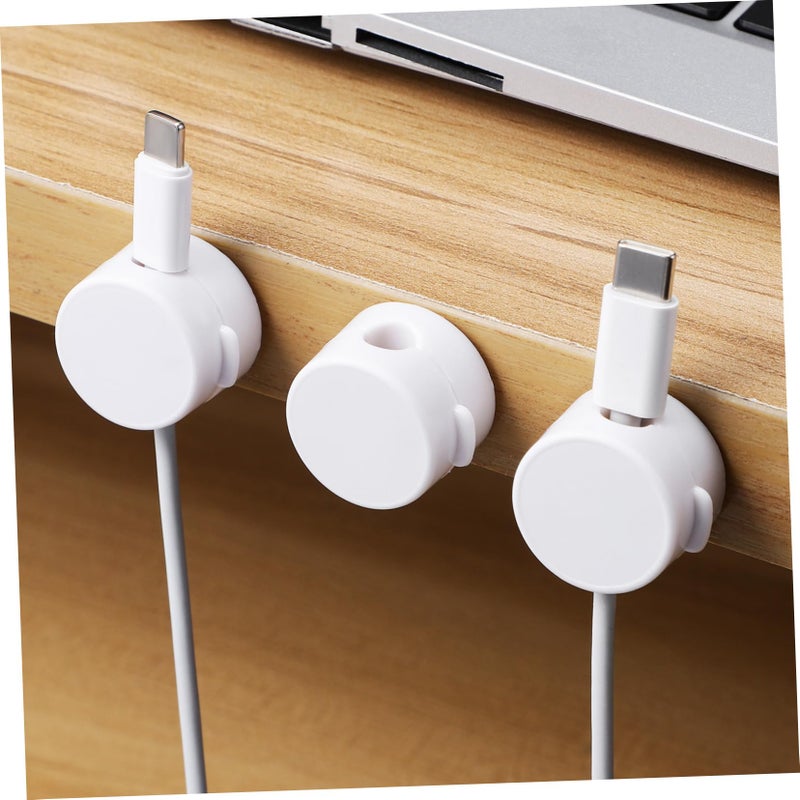 Magnetic Wire Holder Cord Clips Adhesive Backing Easy Setup For Home Office Car Headphones Size 2 20X2 20X1 60CM White - Image 3