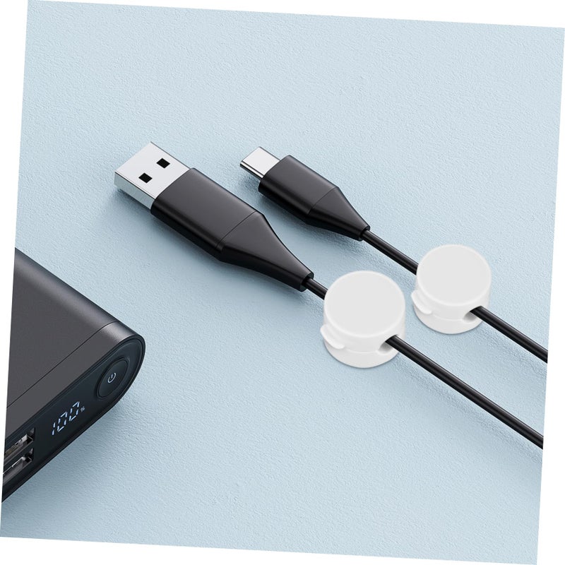 Magnetic Wire Holder Cord Clips Adhesive Backing Easy Setup For Home Office Car Headphones Size 2 20X2 20X1 60CM White - Image 4