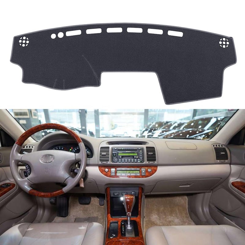 BLIBLIUNIT Dash Cover Mat Custom Fit for Toyota Camry 2002 2003 2004 2005 2006 with Cutout for Sensors and Dash Speakers Dashboard Cover Pad Carpet 0206 Gray