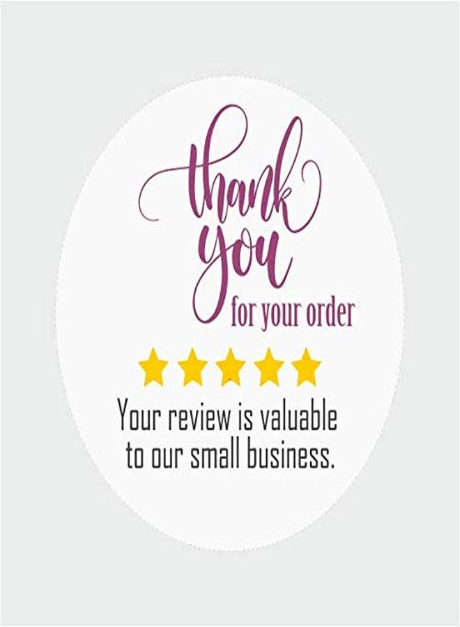 Edulearnable 2 inches Thank You Sticker for Your Order and Small Business (5x5cm) (Gloss Laminated) self Adhesive Review Stickers Peel Off in Sheets (500pcs) Thankyou Sticker - Image 1
