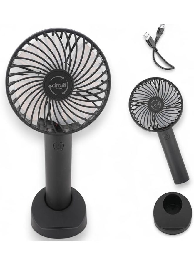 CIRCUIT Portable Rechargeable Battery USB Personal Hand Fan - Image 1
