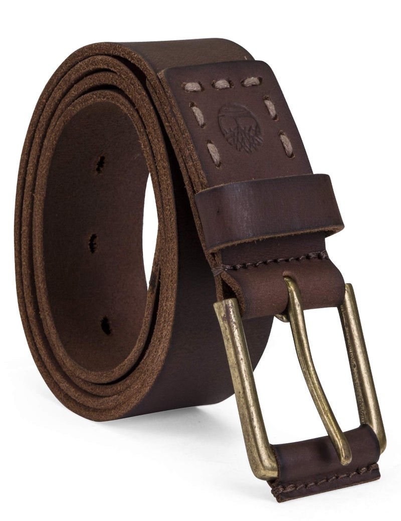 Timberland Big and Tall Casual Leather Classic Men Everyday Belts, Dark Brown, 48 - Image 1