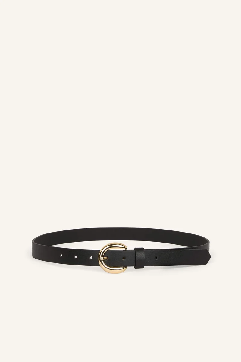 ديفاكتو Woman Oval Buckle Faux Leather Casual Belt