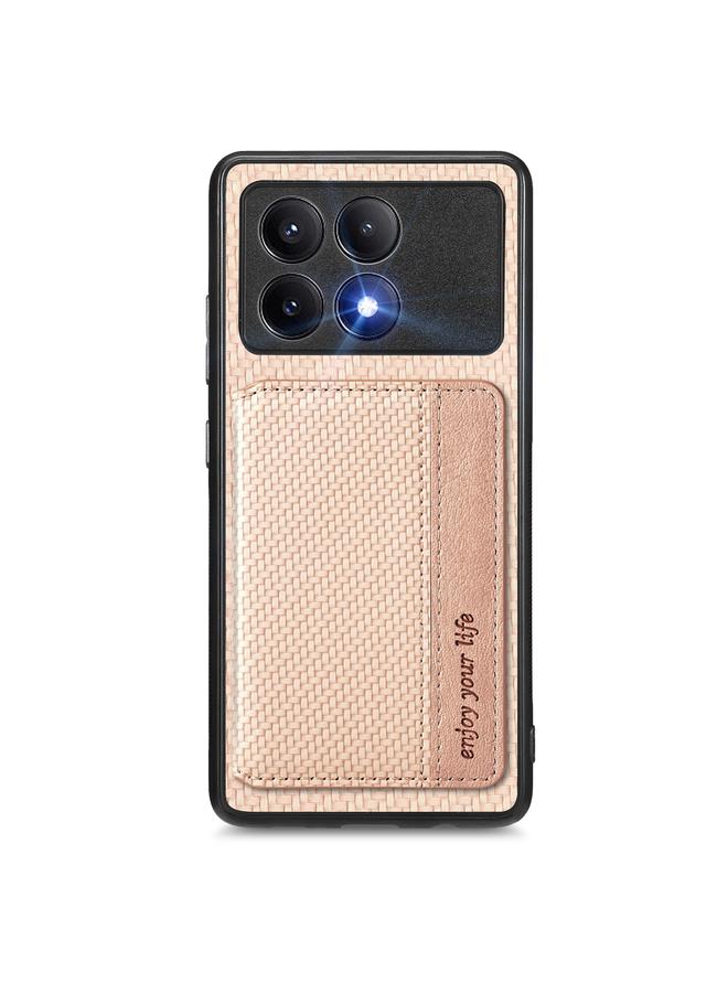 The Bros Case For Xiaomi Poco X6 Pro Carbon Fiber Magnetic Card Bag Phone Case