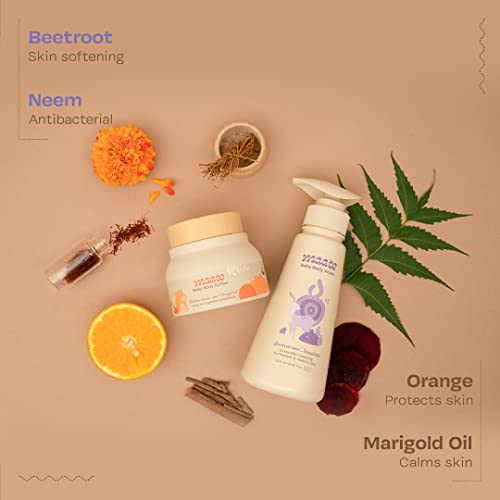 Maate Baby Body Care Set (Pack of 2) | Body Butter-150 gm & Extra Mild Baby Wash - 250 ml | Cream For Face, Skin | Care For Kids 0-12 years | pH Balanced | Soap Free & Tear-Free - Image 2