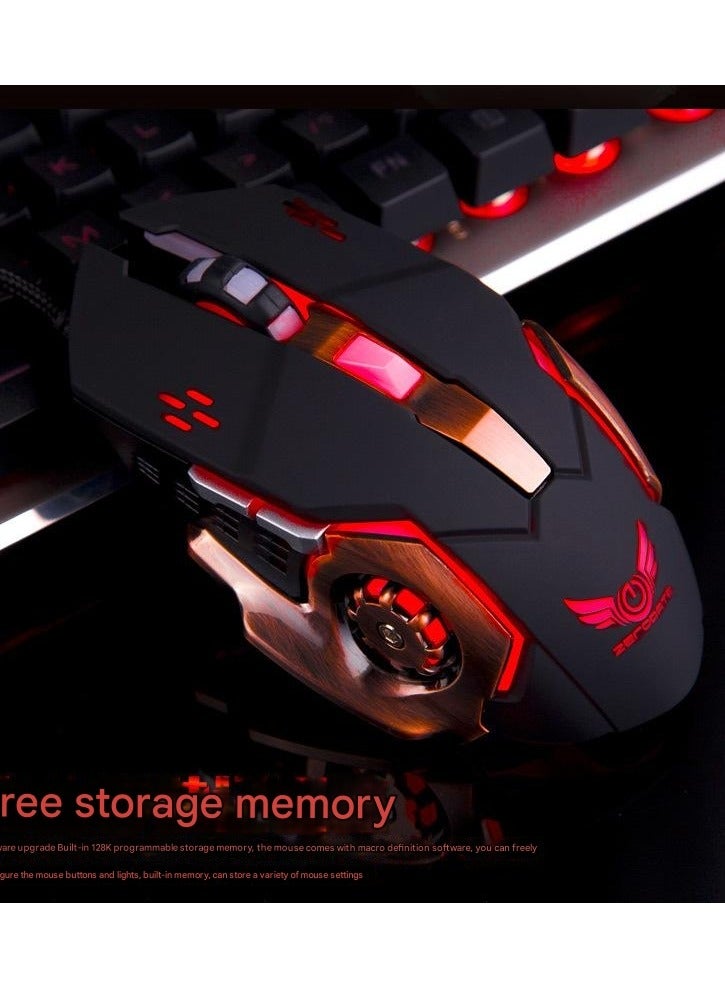 Wrangler G11 Gaming Esports Mechanical Mouse Macro Definition Colorful Luminous Wired USB Mouse - Image 5