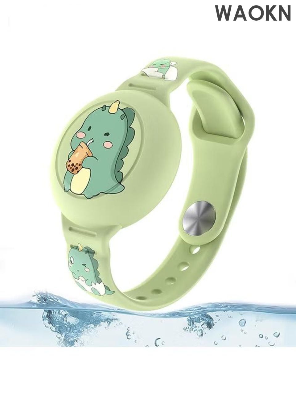 WAOKN Children's AirTag anti loss positioning protective case, waterproof and cute cartoon children, with soft silicone full coverage anti loss wristband, children's AirTag wristband accessories with locator silicone wristband.