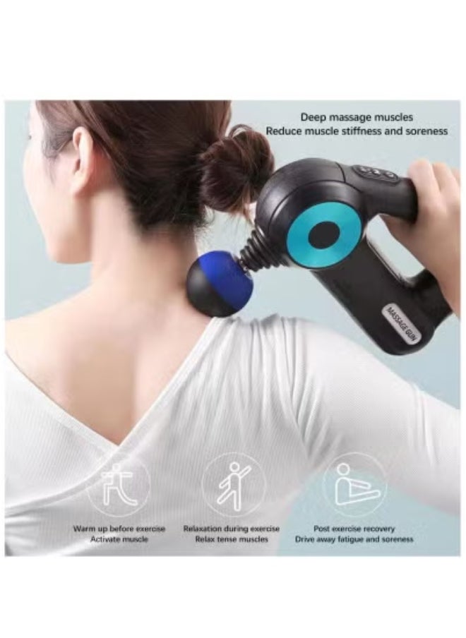 JAJEEK 💪 Deep Tissue Massage Gun for Muscle Pain Relief – Handheld Electric Body Massager with 12 Professional Heads | Silent Motor, 6 Adjustable Speeds | Rechargeable, Portable Percussion Gun for Back, Neck, Shoulders & Full Body Recovery | Pain Relief & Relaxation  - Image 2