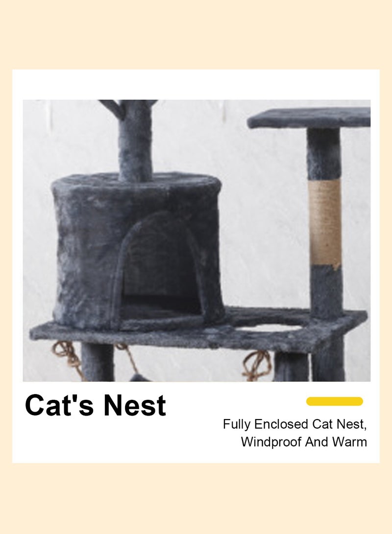 Kidle Sisal Cat Climbing Frame Large DIY Deluxe Cat Climbing Frame Cat Nest Cat Tree All-in-One Cat Stand - Image 5