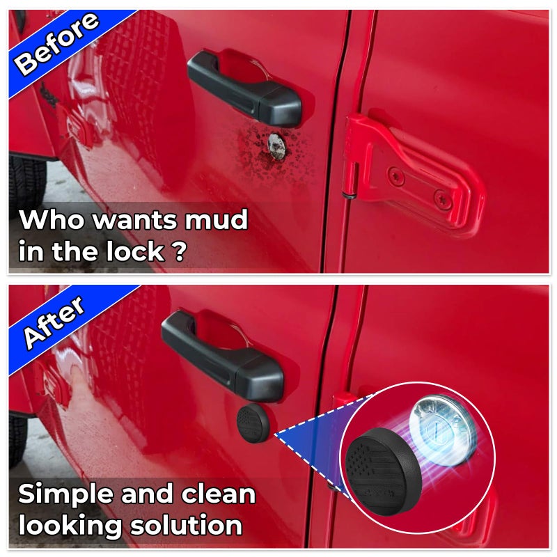 CALBEAU Keyhole Covers Compatible with 2018-2026 Jeep Wrangler JL and Gladiator JT Front Door, Strong Magnet Keyhole Decor Accessories for Door Lock Protection - Image 2