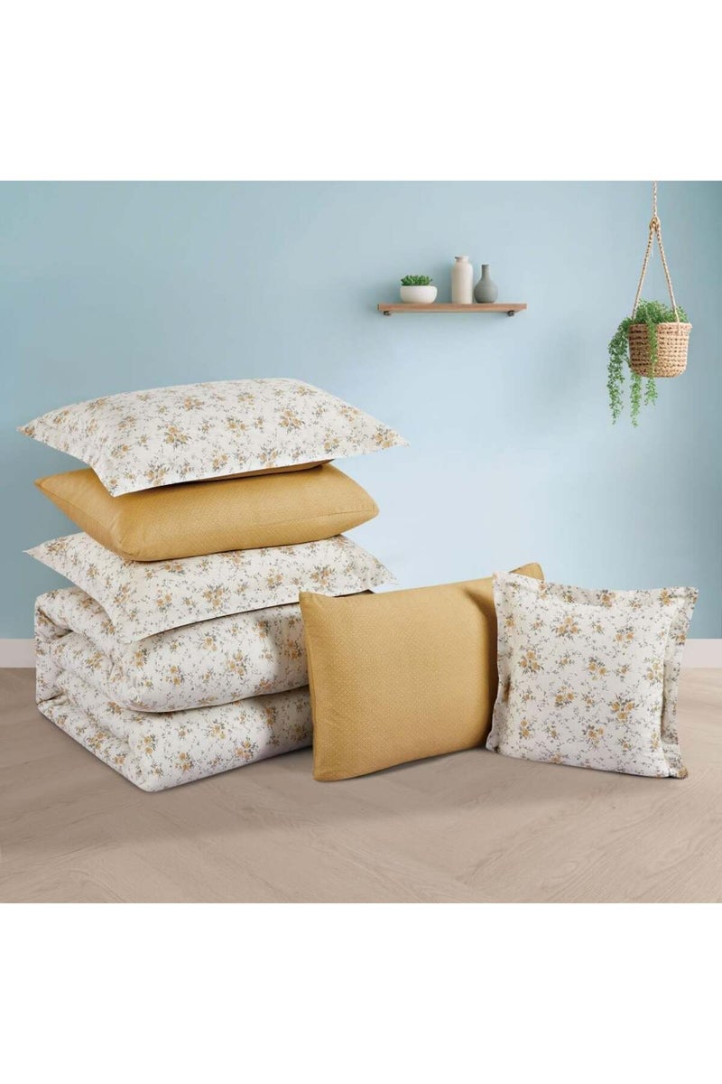 Melen Summer Cotton Double Bedspread 8-Piece - Zafira - Cream - Gray - Image 5