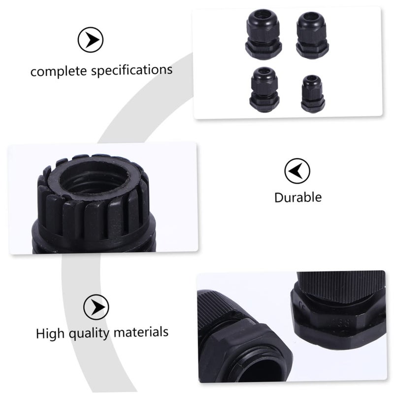 50 Pcs Nylon Cable Glands Connectors with Locknut Washer Seal for Wall - Image 5