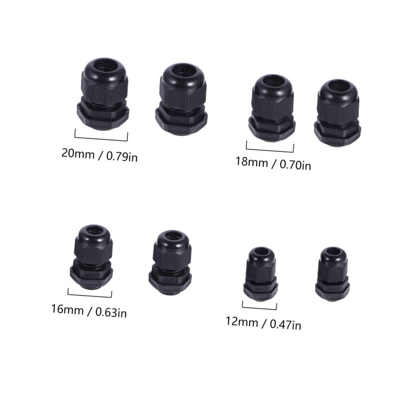 50 Pcs Nylon Cable Glands Connectors with Locknut Washer Seal for Wall - Image 3