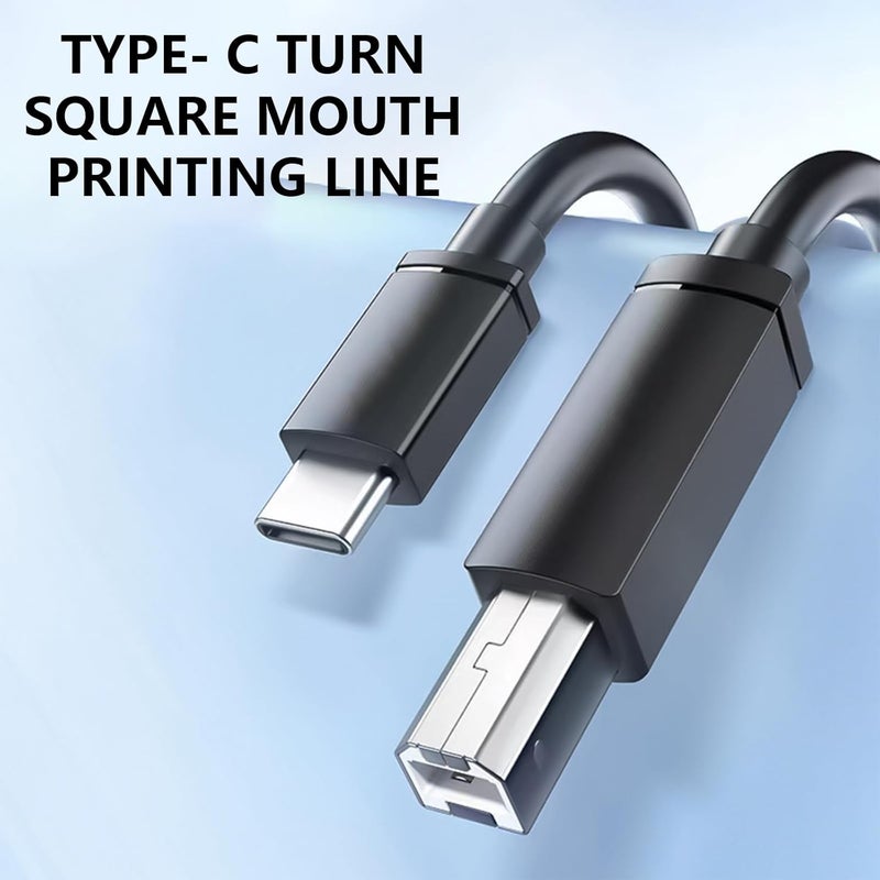 Type C to USB2.0 Square Port Printing Cord 0.5mm Wire Diameter Quick File Printing Line Easy Connection for Fax Machine Consumer Electronics Accessories - Image 2