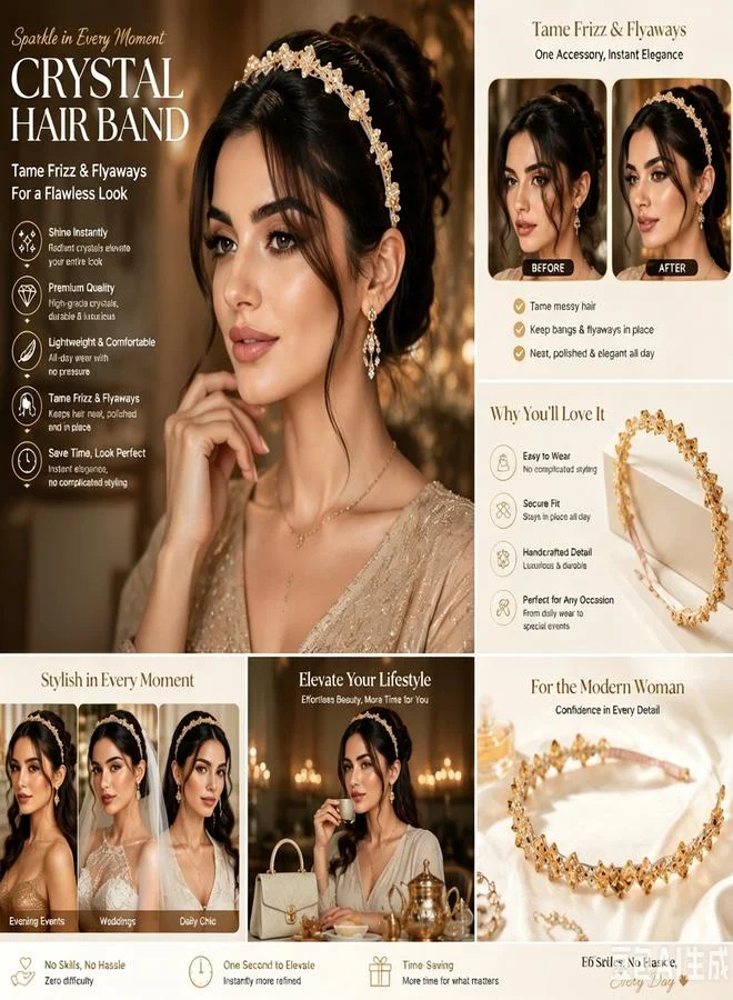 تايك تو Crystal Rhinestone Headband