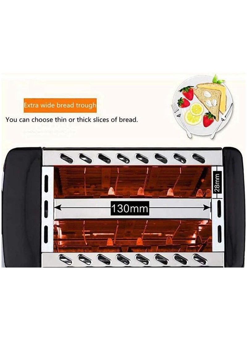 Generic - 2 Slice Bread Toaster with Extra Wide Slots with Adjustable Browning Control & High Lift Lever | Stainless Steel Toaster for Perfect Toast, Bagels, and Waffles - Image 1