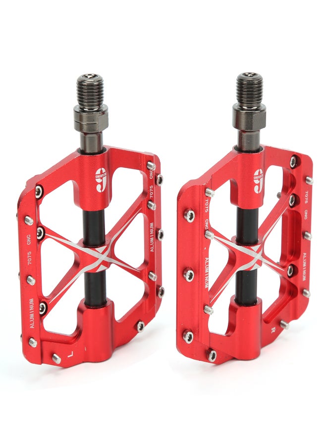 WAKE Mountain Bike 3 Bearing CNC Aluminum Alloy Pedal Durable Bicycle AccessoriesRed - Image 2