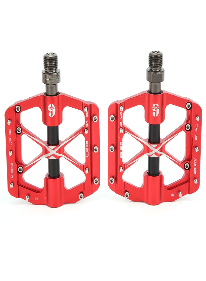 WAKE Mountain Bike 3 Bearing CNC Aluminum Alloy Pedal Durable Bicycle AccessoriesRed - Image 1