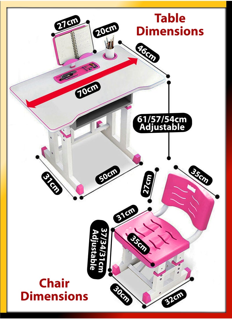 DBLEW - Adjustable Kids Study Desk And Chair Set Educational Table with Ergonomic Design Safe Construction Ample Storage Ideal for Home Learning Nursery Creativity Growing with Your Baby Child - Image 1