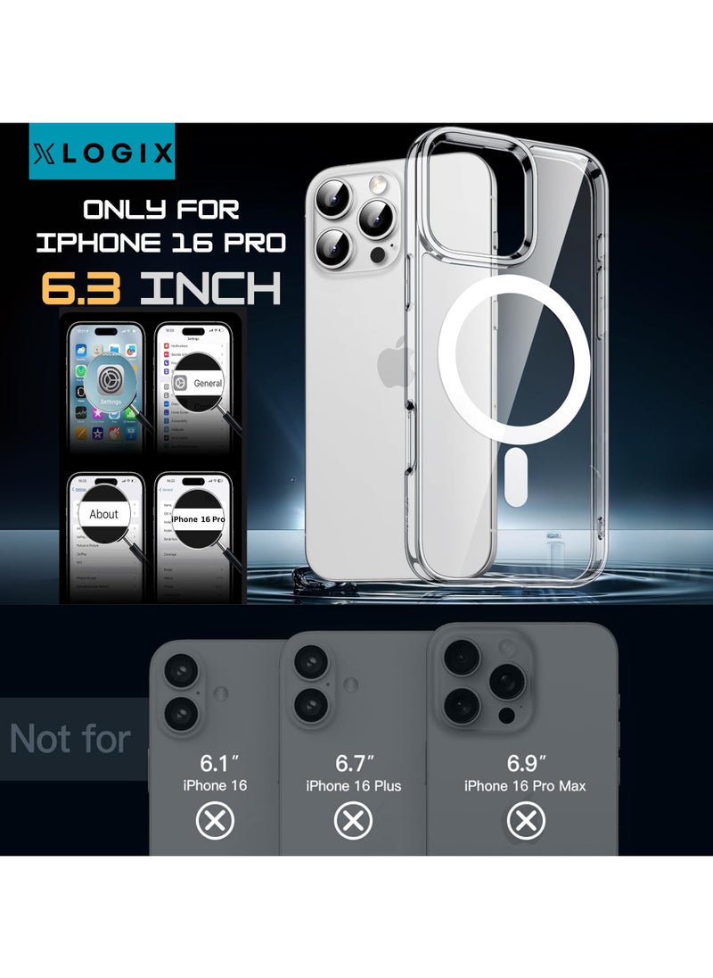 XLogiX Clear Case for iPhone 16 Pro – Slim, Stylish, Transparent Back Cover with MagSafe Compatibility & Shockproof Protection | ClearX Series